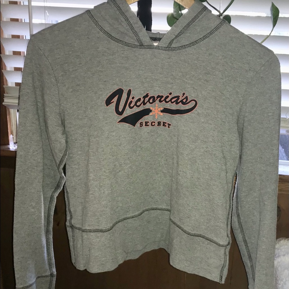 Victoria’s Secret/Pink Lounge Crop Hoodie Size M-Gray